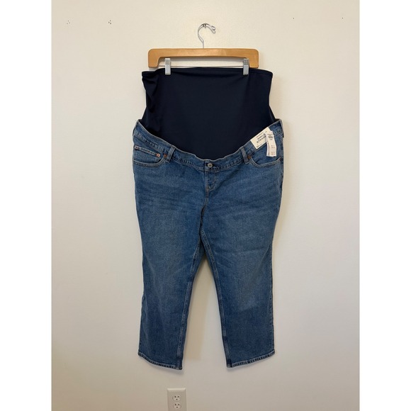 Abercrombie & Fitch Maternity Ankle Straight Jean – Dark  – Size 33 Short – NWT - Picture 2 of 6